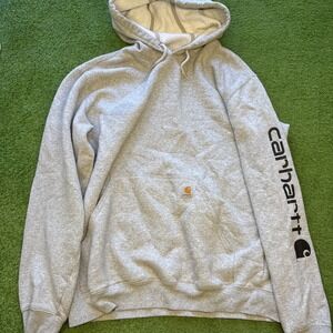 Carhartt Sweatshirt Mens Large Tall Gray Hoodie Original Fit Work Wear‎ K288